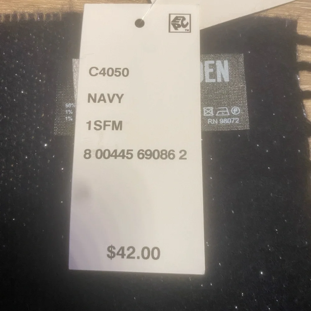 Steve Madden Black Metallic Scarf